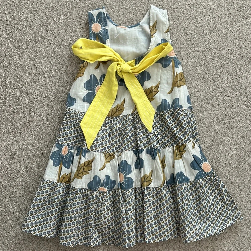 VGUC Pink Chicken blue floral dress